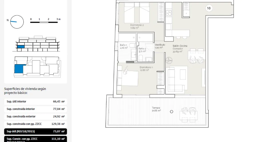 Apartamento de 2 dormitorios en Rincón de la Victoria, Spain No. 341 № 8