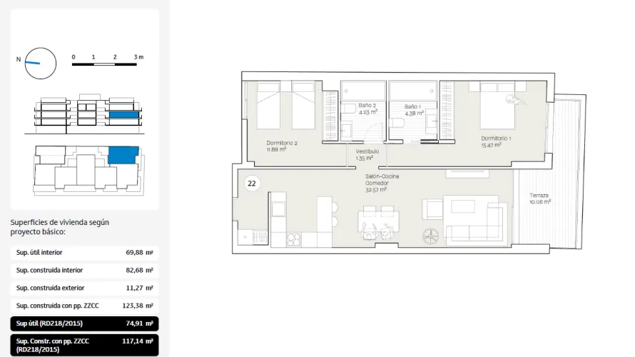 Apartamento de 2 dormitorios en Rincón de la Victoria, Spain No. 341 № 11