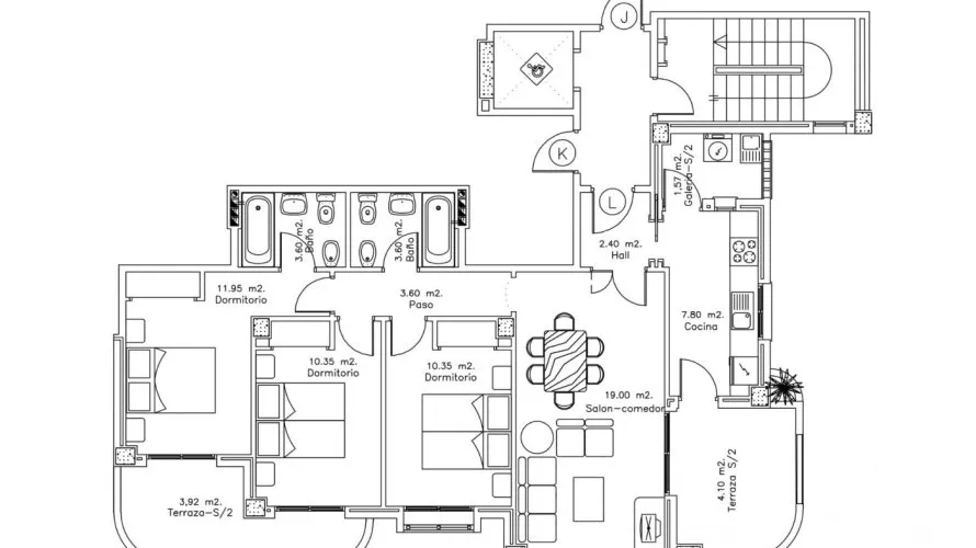 Apartamento de 3 dormitorios en La Manga del Mar Menor, España No. 2477