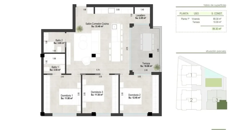 Apartment de 3 chambres à San Pedro del Pinatar, Espagne No. 1805 № 14