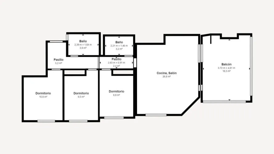 Квартира с 3 спальнями в Аликанте, Испания №3435 № 1