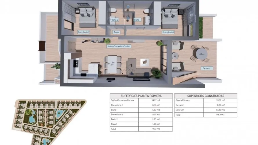 2 bedrooms bungalow for sale, Los Balcones, Spain No. 1739 № 23