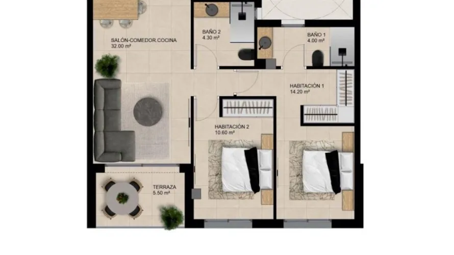 2 bedrooms apartment for sale, Elche, Spain No. 2772 № 2